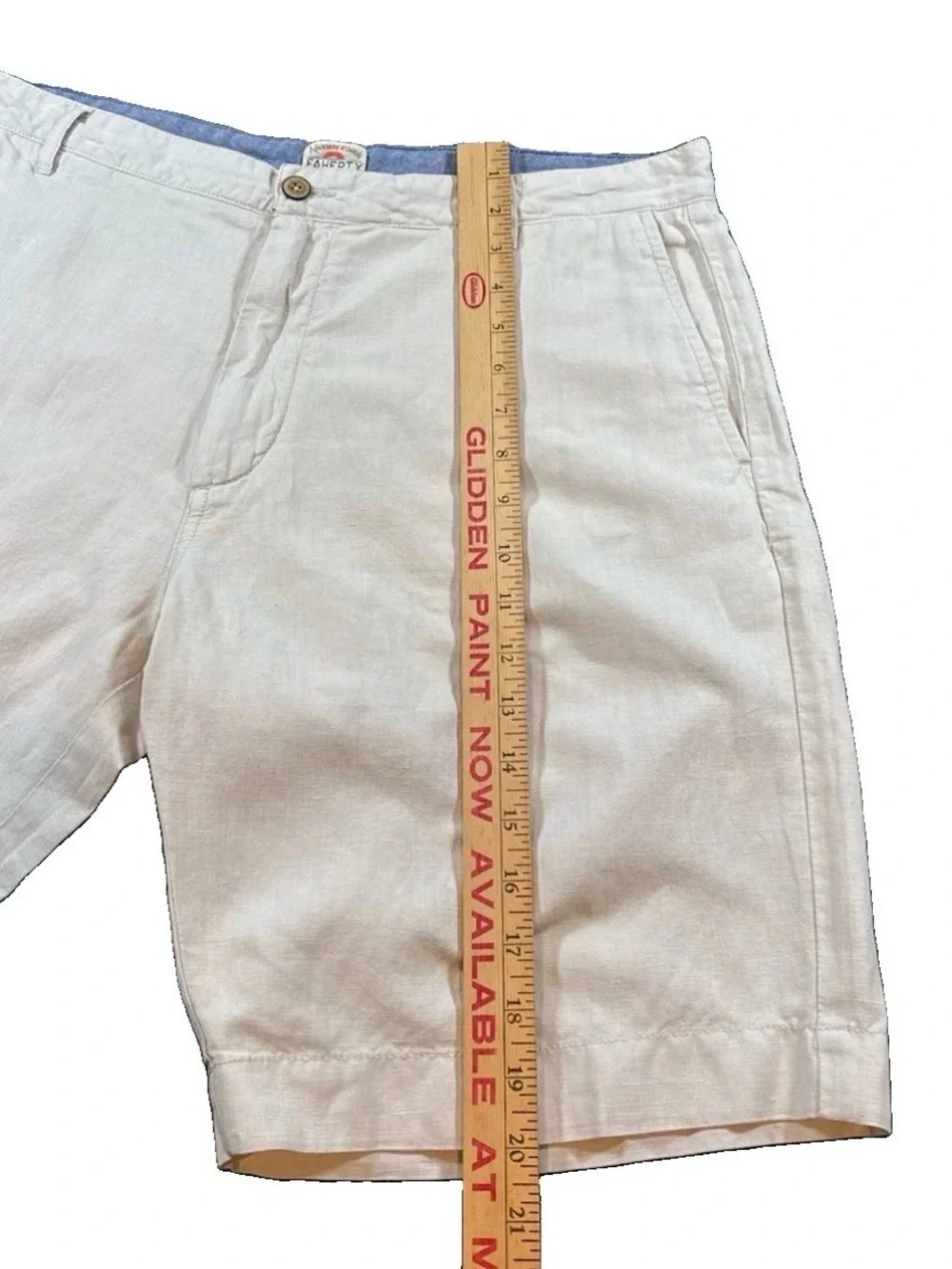 Faherty Brand Men’s Linen Shorts Size 36 Beige Tan Flat Front Coastal Casual